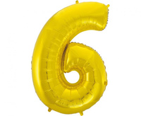 #BFC50 Balon foliowy B&C Cyfra 6, złota, 92 cm AA