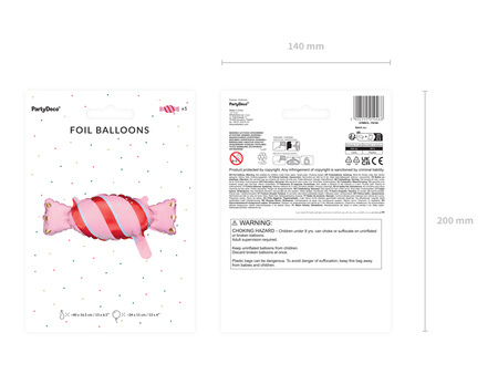 Balon foliowy Nietoperz, 119,5x51 cm, mix