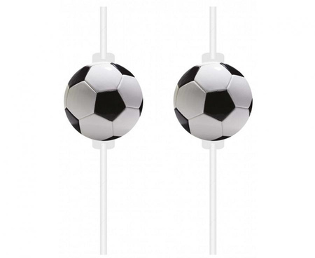 #ZSŁ Rurki (słomki) z medalionem " Football Party", 4 szt. KK