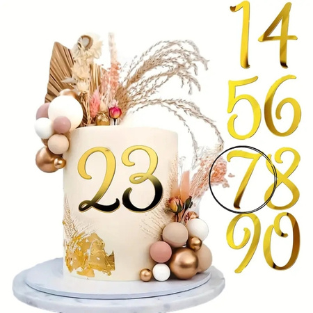 Topper na tort cyfra 7 SIEDEM SIÓDEMKA 4,5x3 cm