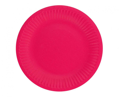 #ZTA_GD Talerzyki pap. jednokolorowe, magenta, 18 cm, 6 szt.
