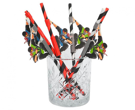 #ZSŁ Słomki papierowe Ninja, 2 kolory, 20 cm.