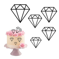 Toppery decory na tort DIAMENTY 5 szt. MIX