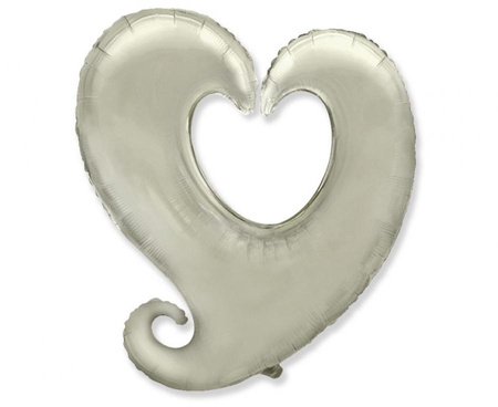 #BFK Balon foliowy 24" FX - Serce Y, srebrne KK, niepakowany