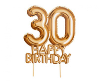 #DEI Piker "Glitz & Glamour",złoty napis 30 HAPPY BIRTHDAY