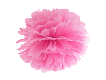 Pompon bibułowy, kremowy, 35cm