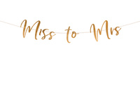 Baner Miss to Mrs, różowe złoto, 18x76cm