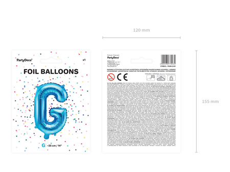 Balon foliowy Cyfra ''9'', 35cm, niebieski
