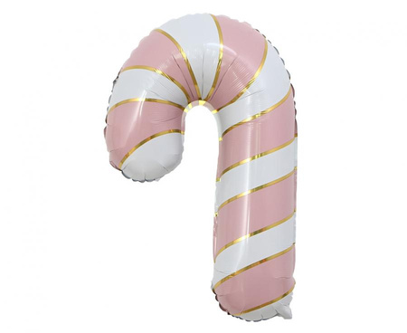 #BFK Balon foliowy Lizak świąteczny, różowo-biały, 38x61cm