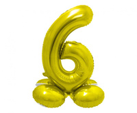 #BFC27 Balon foliowy Smart, Cyfra stojąca 6, złota, 72 cm KK