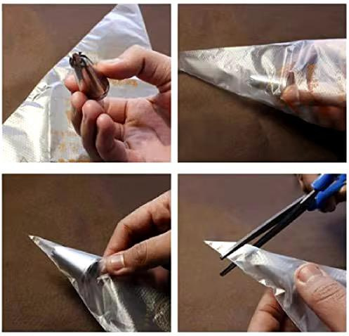 Opakowanie 100 sztuk rękawów cukierniczych S zapewniające duży zapas