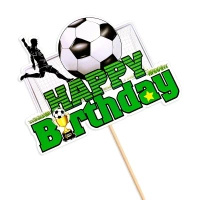 Urodzinowy topper na tort Happy Birthday PIŁKA N0ŻNA BRAMKA PIŁKARZ