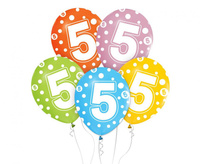 #BL Balony z cyframi: 5, 12 cali/ 5 szt.