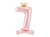 Stojący balon foliowy cyfra ''7'', 84 cm, jasny różowy