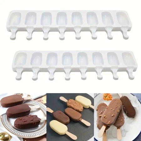 Forma silikonowa do lodów na patyku cakesicles KLASYCZNE 8 gniazd 41x13 cm