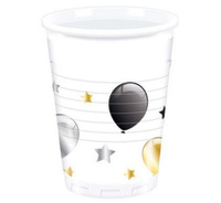 #ZKU Kubeczki plastikowe "Balloons", 200 ml, 8 szt. KK