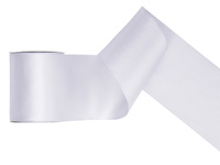 Tasiemka satynowa, biały, 100mm/25m (1 szt. / 25 mb.)