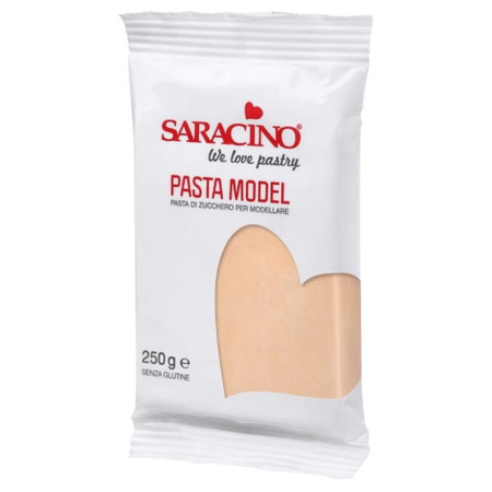 Lukier plastyczny masa cukrowa do modelowania figurek na tort ECRU CIELISTA 250g Saracino