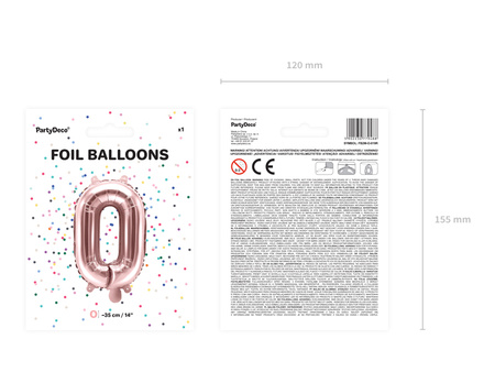 Balon foliowy Litera ''I'', 35cm, różowe złoto