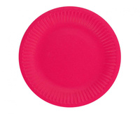 #ZTA_GD Talerzyki pap. jednokolorowe, magenta, 18 cm, 6 szt.
