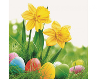 #ZSE Serwetki DAISY Lunch SD, Wielkanoc, 33x33 cm, Żonkile, jajka wielkanocne, 20 szt.