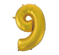 #BFC Balon foliowy B&C "Cyfra 9", złota, matowa, 92 cm KK