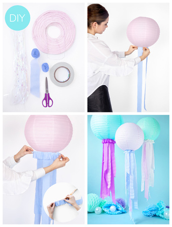 Lampion papierowy, kremowy, 20cm