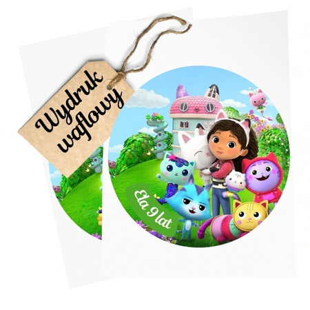 Wydruk jadalny opłatek na tort KOCI DOMEK GABI WZ. I