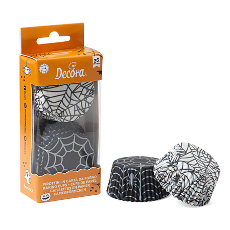 Papilotki do muffinek PAJĘCZYNA na Halloween 50x32mm 36szt