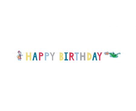 #DEGI Girlanda papierowa "Happy Birthday" Rycerz, 160x15 cm