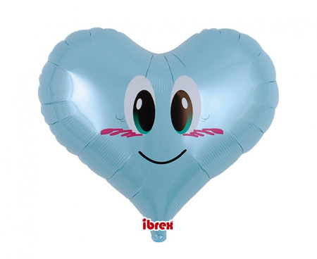 #BFK Balon Ibrex Hel, serce Jelly 14", Smile Angel PL Blue, packed