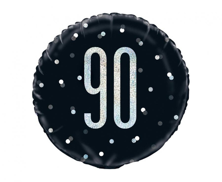 #BFK Balon foliowy UQ 18" Glitz, groszki z nadr. 90, czarny