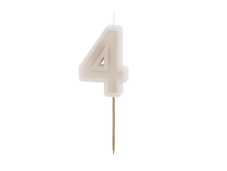 Świeczka urodzinowa Cyferka 6, różowe złoto, 4.5cm