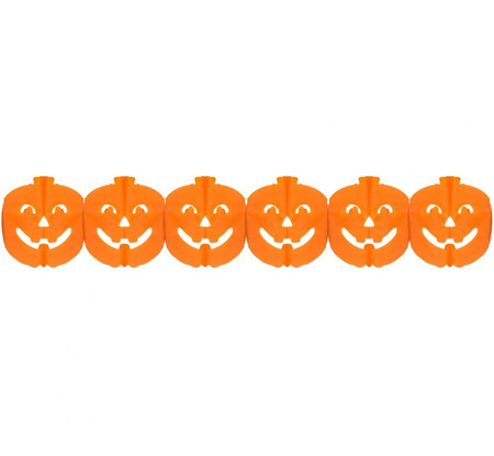 Girlanda pomarańczowa Dynia 3 m — papierowa dekoracja Halloween