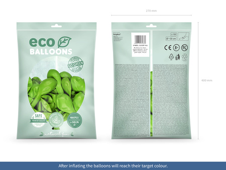 Balony Eco 30cm pastelowe, czerwony (1 op. / 100 szt.)