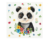 #ZSE Serwetki PAW wzorzyste Flower Panda 33x33 cm / 20 szt.