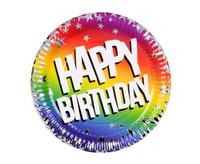 #ZTA Talerzyki papierowe 'Happy Birthday', 18 cm, 10 szt.