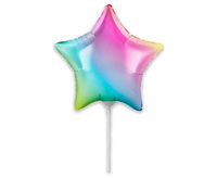 #BFK Balon foliowy 9" FX - Gwiazda (gradient pastelowy), niepakowany
