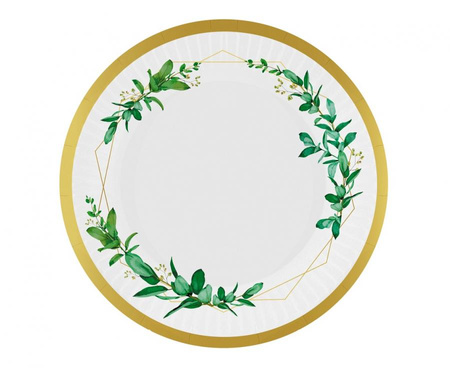 #ZTA_GD Talerzyki papierowe Celebrate (listki), 18 cm/ 6 szt.