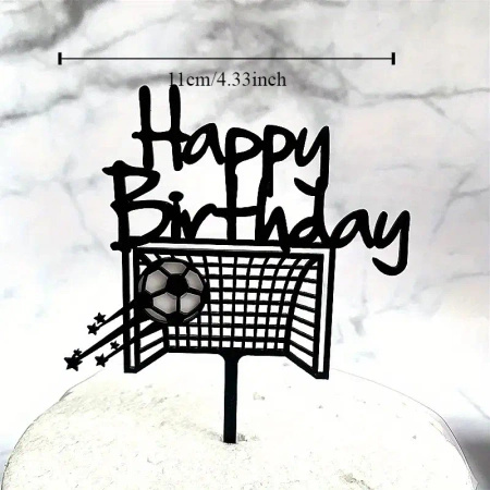 Topper na tort HAPPY BIRTHDAY BRAMKA PIŁKA NOŻNA