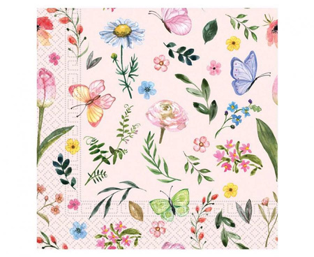 #ZSE Serwetki papierowe Pink Butterfly, 25x25 cm, 20 szt.