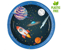 #ZTA Talerzyki papierowe Rocket Space (next generation) 20 cm, 8 szt. (plastic-free) (papier FSC)