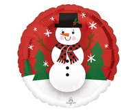 #BFK Balon foliowy 18" CIR Uśmiechnięty Bałwan, zapakowany