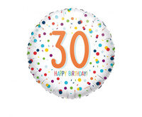 #BFK Balon foliowy 18 cali Confetti Bday 30, zapakowany