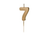 Świeczka urodzinowa Cyferka 7, 4.5 cm, złoty Party Deco