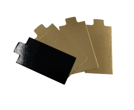 Bankietówki podkładki pod monoporcje dwustronne ZŁOTO CZARNE 5x9 cm 50 szt.