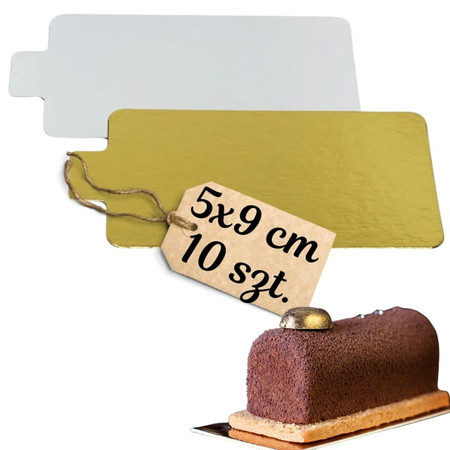 Bankietówki podkładki pod monoporcje dwustronne ZŁOTO SREBRNE 5x9 cm 10 szt.