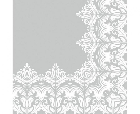 #ZSE Serwetki papierowe Ornament Border Grey, 33 x 33 cm,  20 szt.