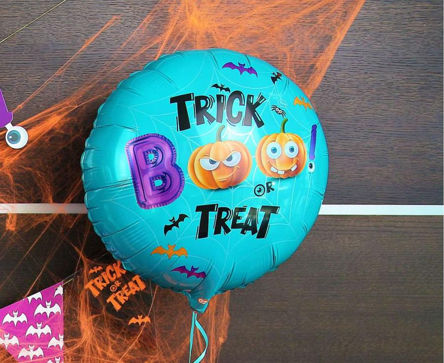 Balon foliowy BOO Trick or Treat 18 cali - dekor do kompozycji balonowych