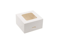 Pudełko z okienkiem na ciasto 20,7x19,2x9 cm BIAŁE